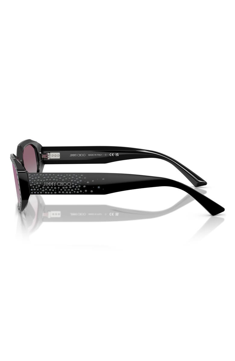 Jimmy Choo 56mm Gradient Oval Sunglasses, Alternate, color, Black / Silver Night