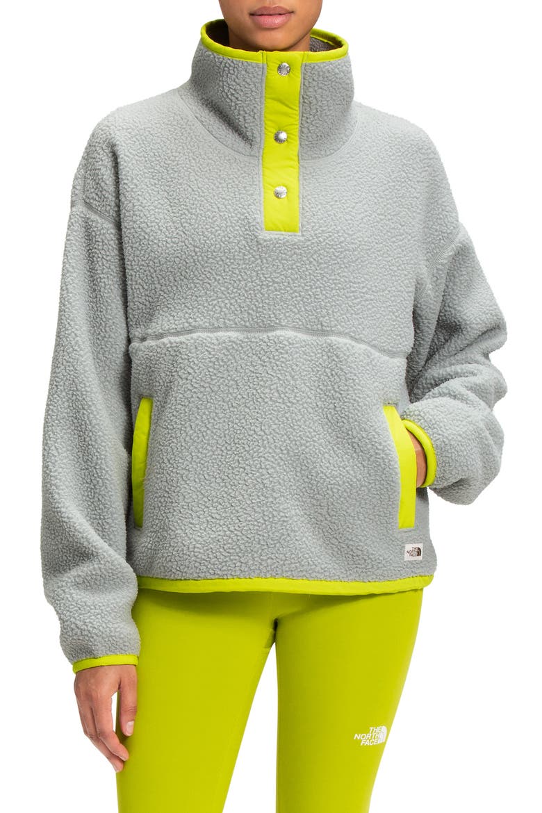 Cragmont Fleece Pullover Jacket, Main, color, IRON/SULPHUR SPRING GREEN