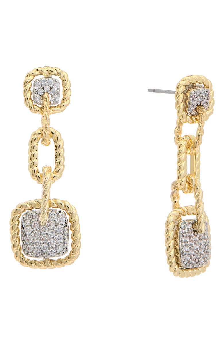 Juvell Two-Tone Cubic Zirconia Link Drop Earrings, Main, color, 