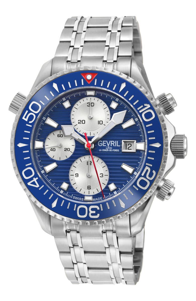 GEVRIL Hudson Yards Swiss Automatic Bracelet Watch, 43mm, Main, color, 