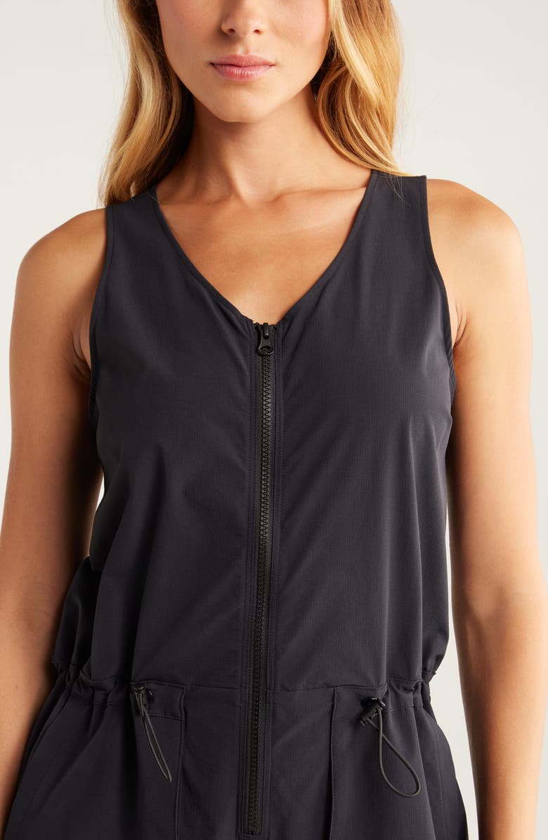 Zella Navigator Short Romper, Alternate, color, Black