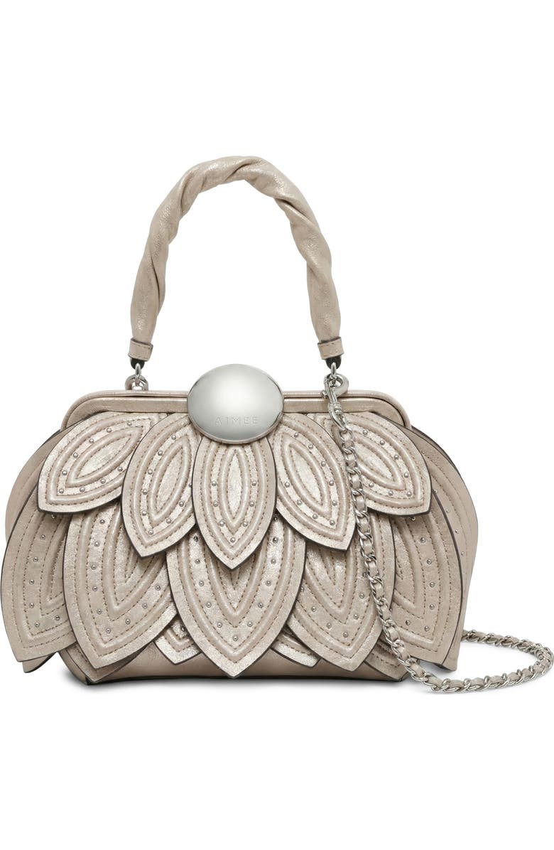 AIMEE Petal Top Handle Bag, Main, color, Metallic Sand