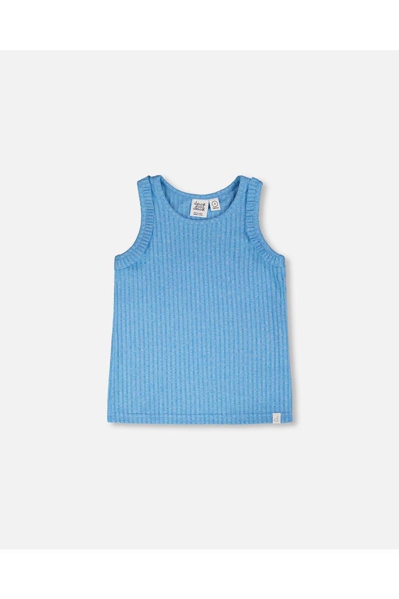 Sleeveless Straight Fit Rib Tank Top, Main, color, Blue