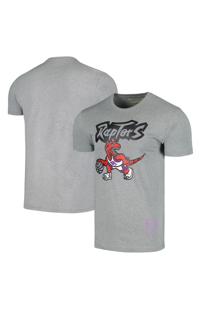 Mitchell & Ness Unisex Mitchell & Ness Gray Toronto Raptors Hardwood Classics MVP Throwback Logo T-Shirt, Main, color,