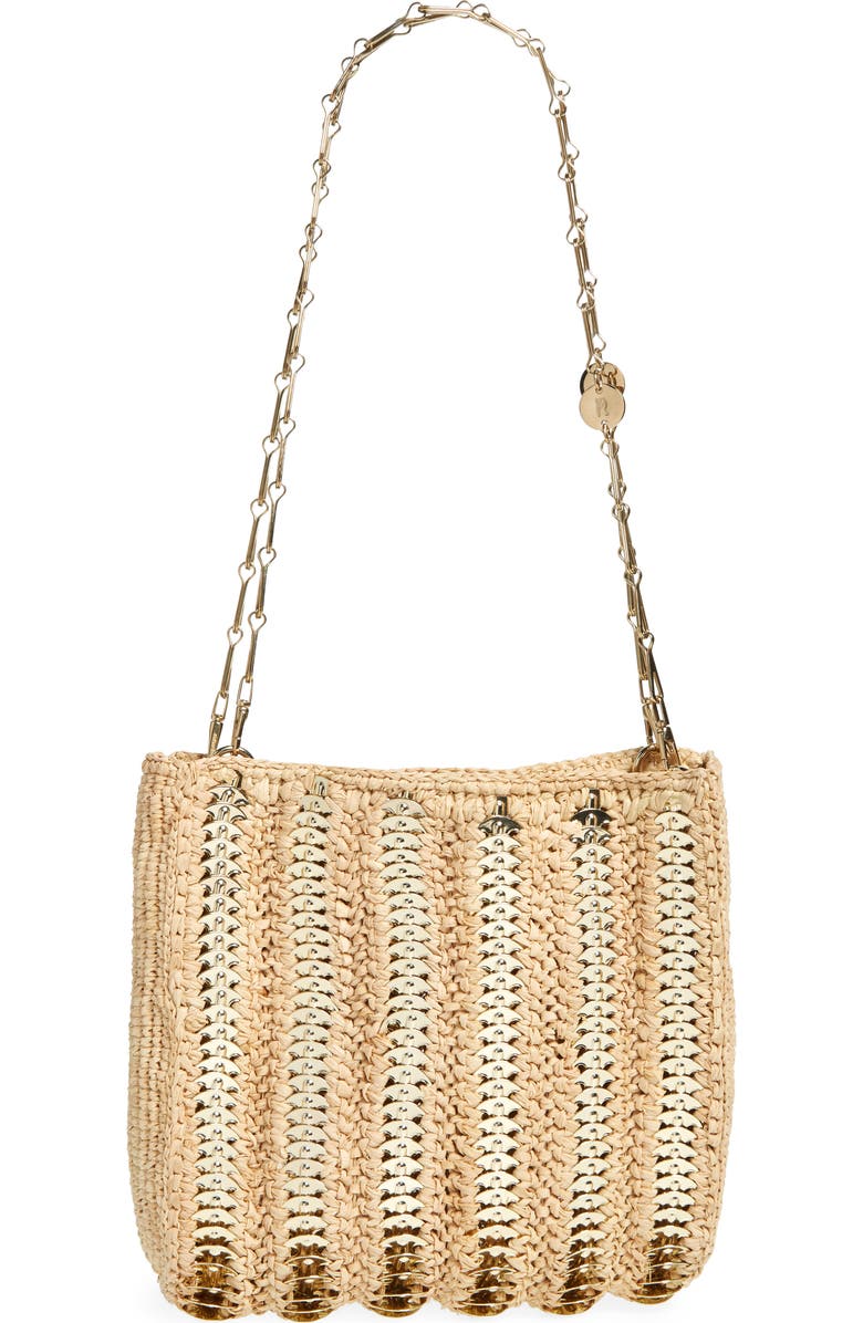 Rabanne 1969 Raffia Shoulder Bag, Main, color,