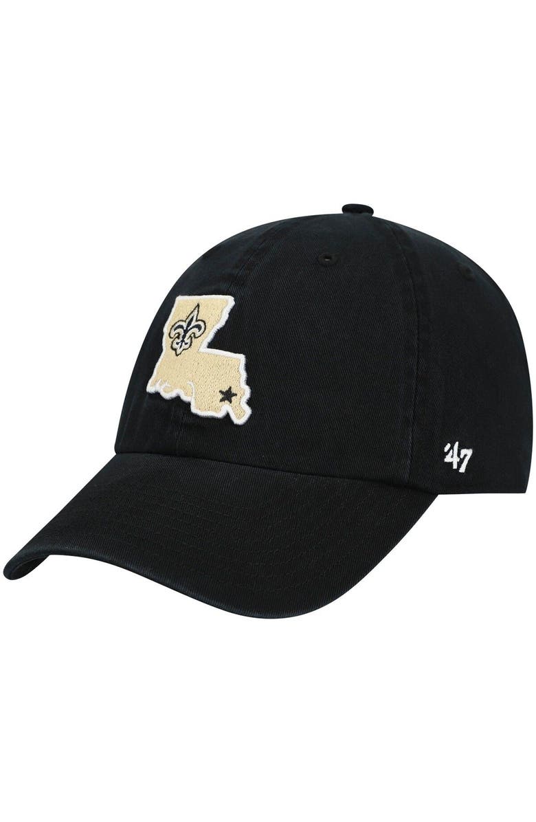 '47 Men's '47 Black New Orleans Saints Clean Up Alternate Adjustable Hat, Main, color, 