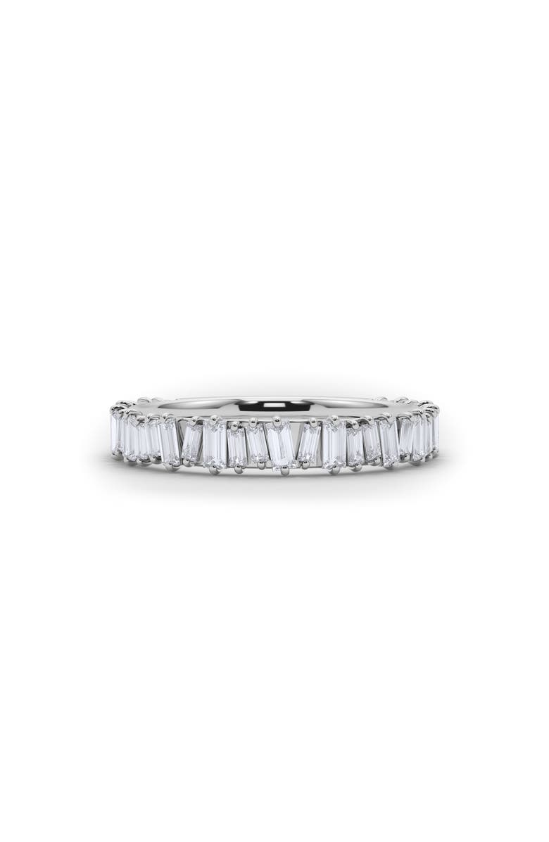 HauteCarat Lab Created Baguette Diamond Band Ring, Alternate, color, 18K White Gold