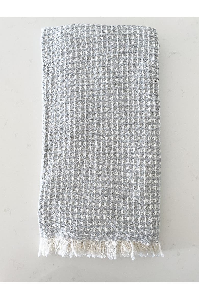 2 Tone Turkish Cotton Waffle Bath Towel, Main, color, Grey