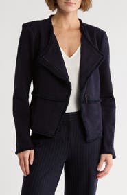 Amanda & Chelsea Fringe Tweed Moto Jacket