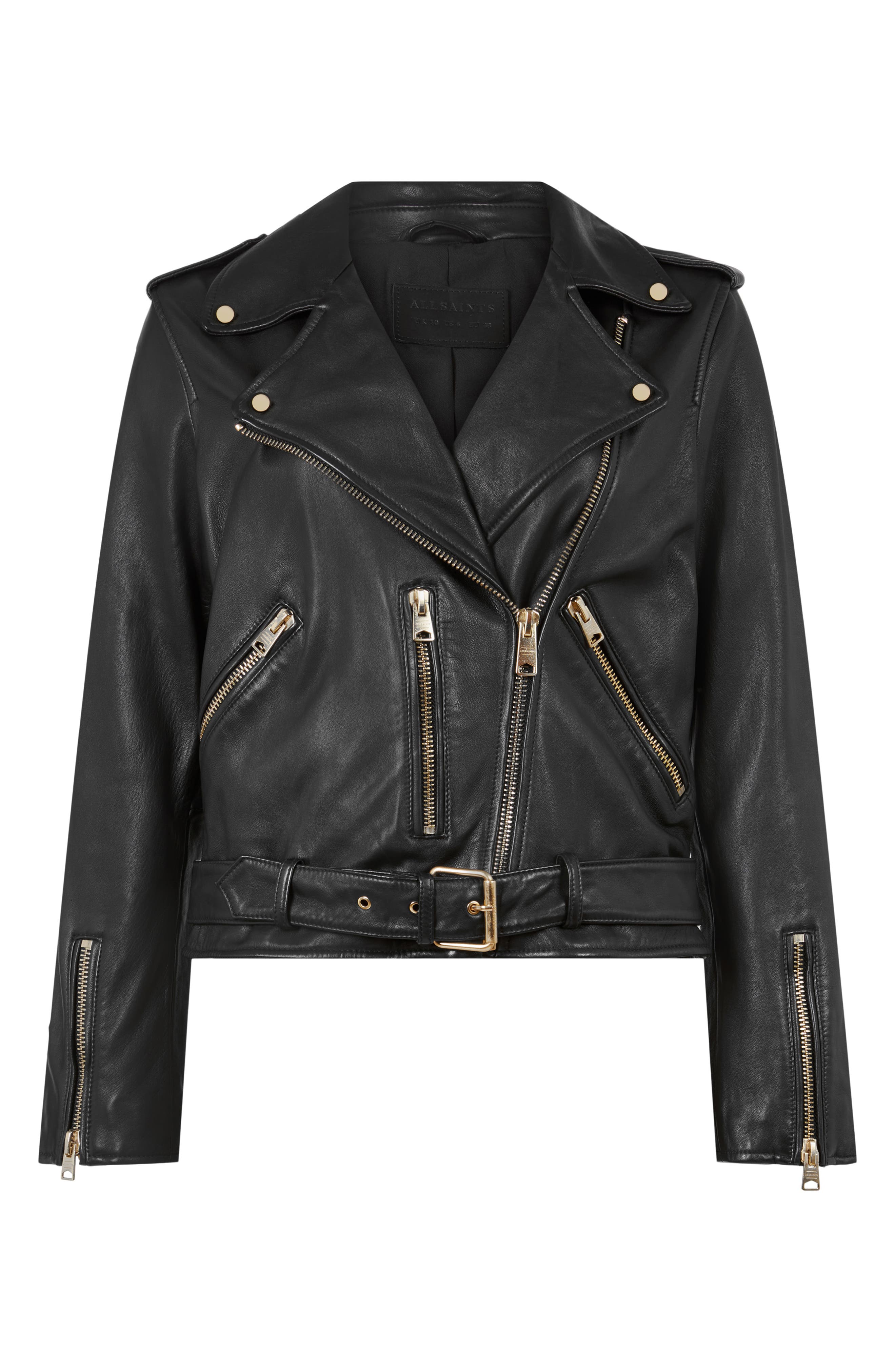Balfern Sheepskin Leather Biker Jacket (Women) | Nordstrom