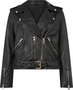 AllSaints Balfern Sheepskin Leather Biker Jacket