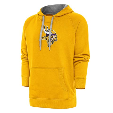 Men's Antigua Gold Minnesota Vikings Victory Chenille Pullover Hoodie