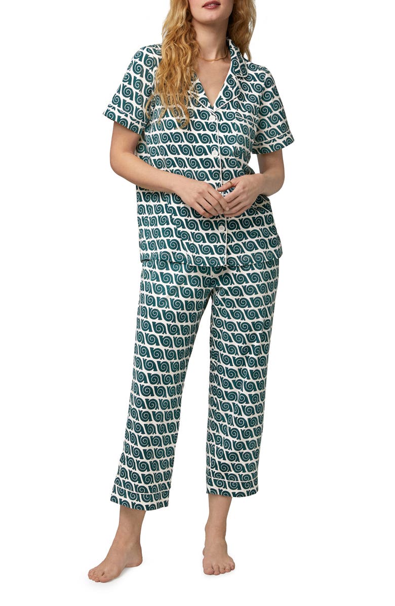 BedHead Pajamas Print Crop Organic Cotton Pajamas, Main, color,