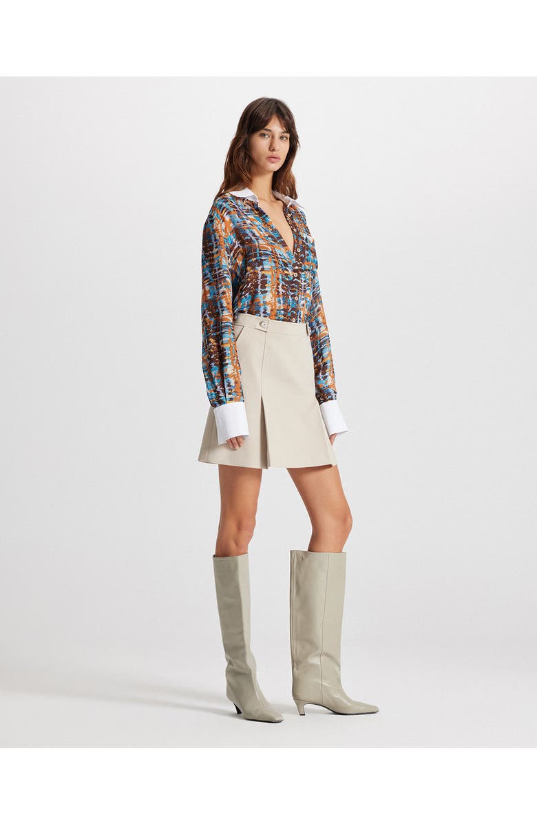 THEO The Label Daphne Front Slit Skirt, Alternate, color, Stone