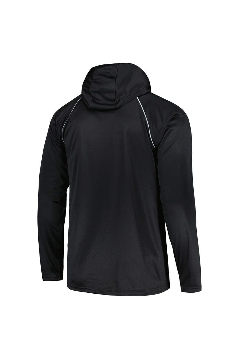 Men's Starter Black Las Vegas Raiders Gridiron Classics Throwback Raglan Long Sleeve Hooded T-Shirt, Alternate, color, Black