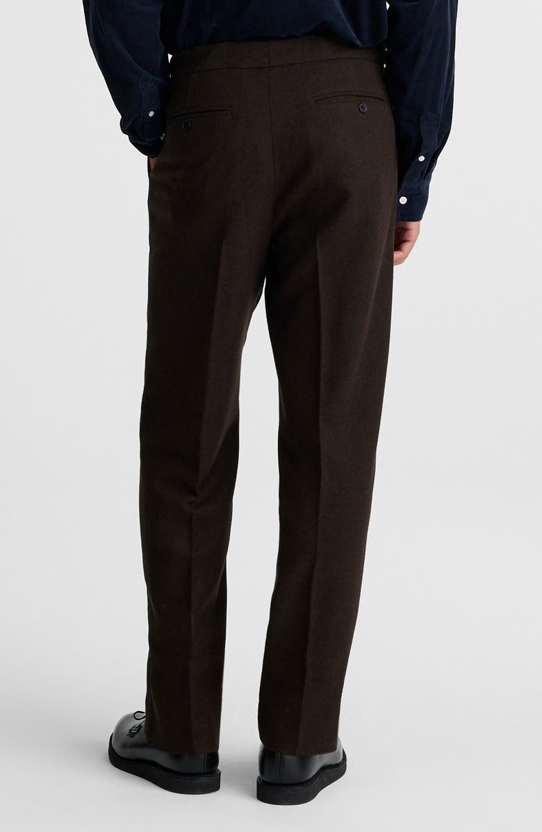 Madewell Officer Pleated Straight Leg Wool Blend Pants, Alternate, color, Chocolate