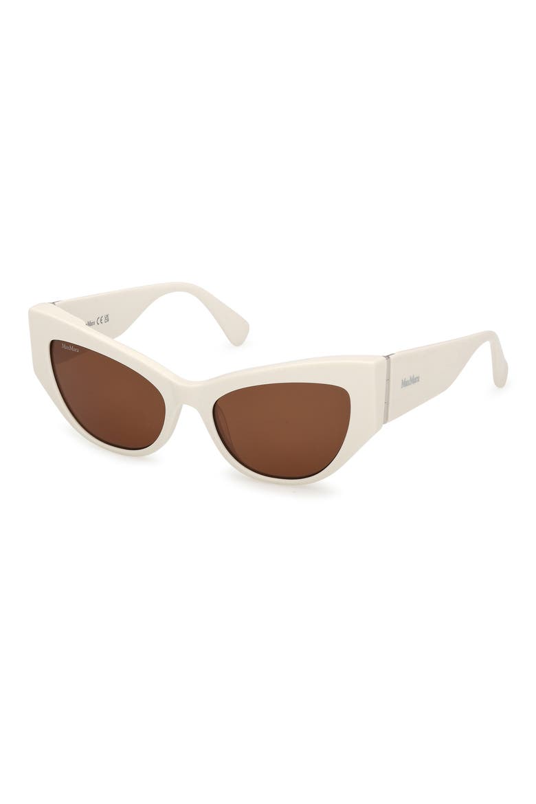 54mm Cat Eye Sunglasses, Alternate, color, SHINY WHITE / BROWN