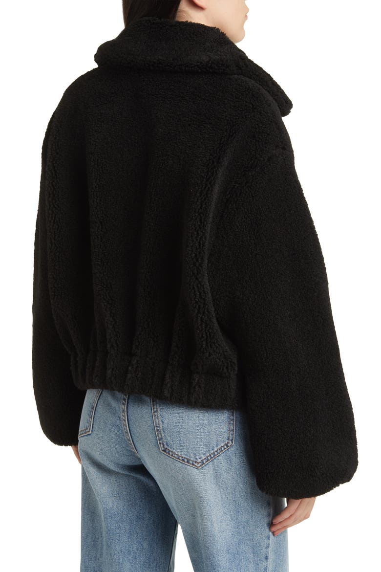 Get Cozy Faux Shearling Jacket, Alternate, color, BLACK
