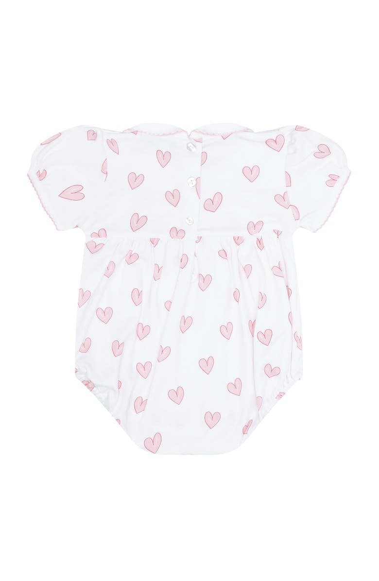 Nellapima Pink Heart Print Smocked Bubble - Baby, Alternate, color, Pink