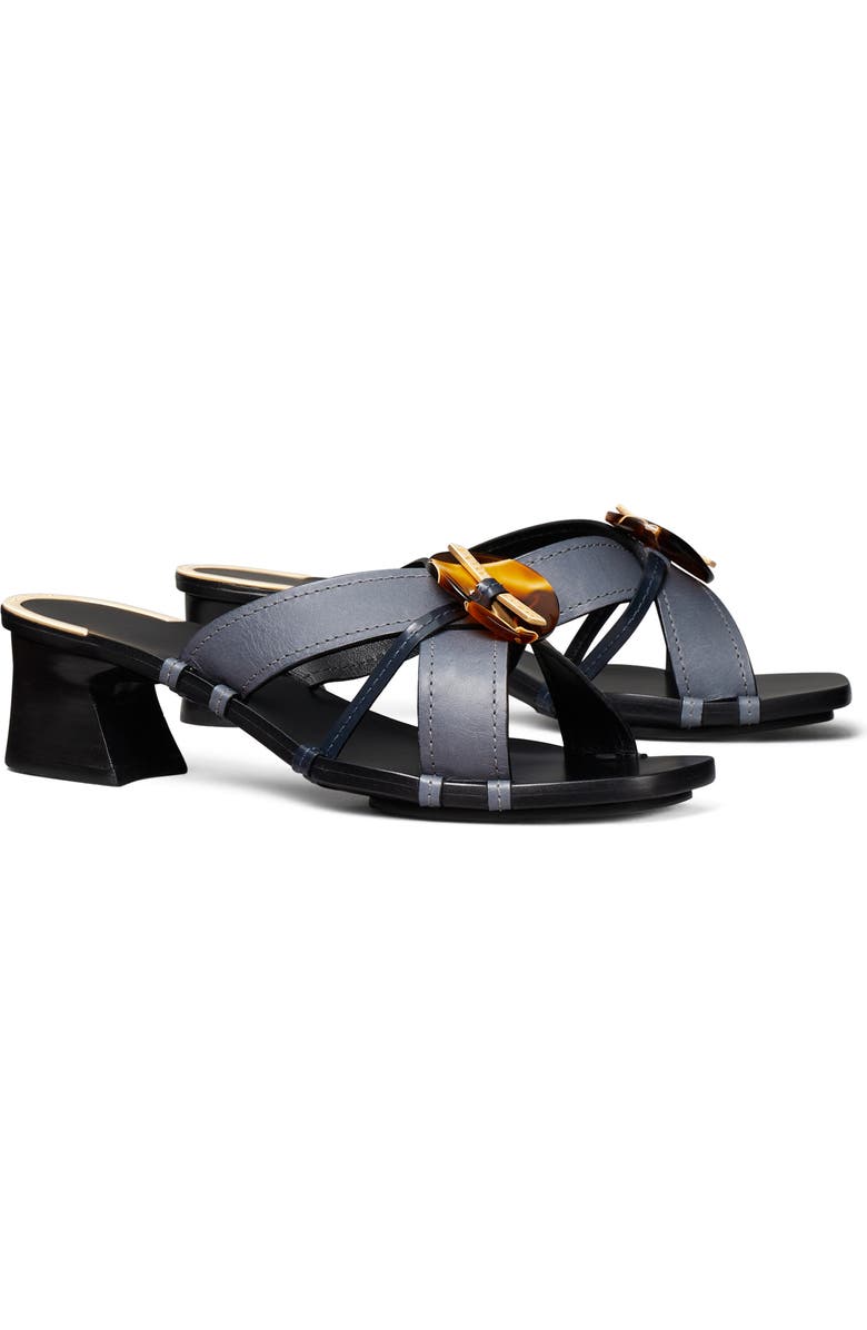 Tory Burch Knotted Strappy Sandal, Main, color, Blue / Perfect Navy