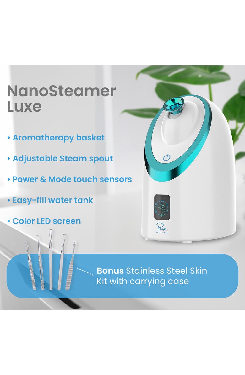 PURE DAILY CARE NanoSteamer Luxe Ionic Facial Steamer & Extractor Kit, Alternate, color, 