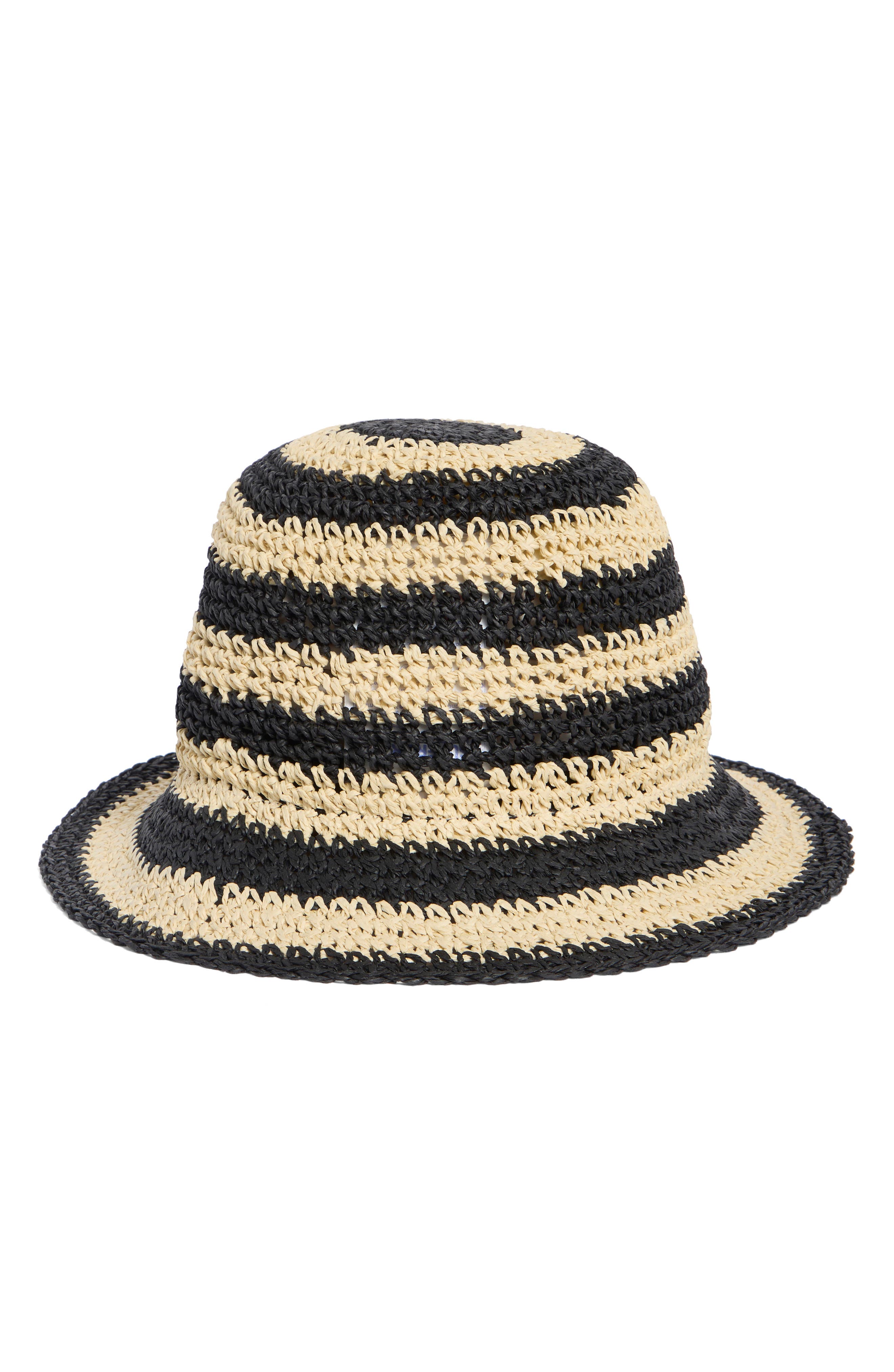 Kate Spade New York awning stripe straw cloche