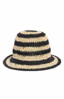 Kate Spade New York awning stripe straw cloche