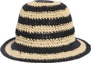 Kate Spade New York awning stripe straw cloche