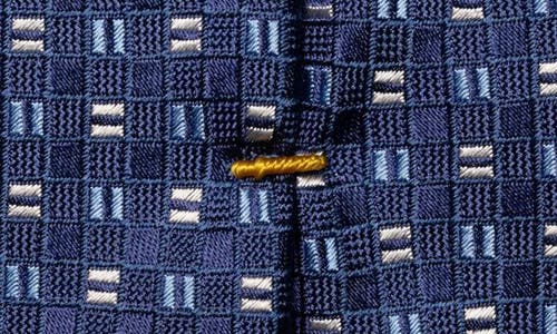 Eton Square Geometric Silk Tie In Blue