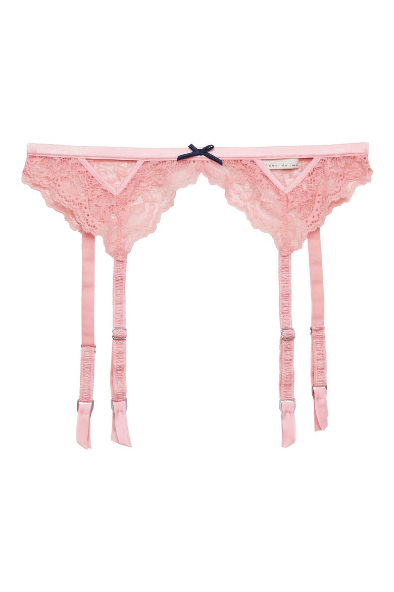 Bianca Lace Garter Belt, Main, color, PINK LADY