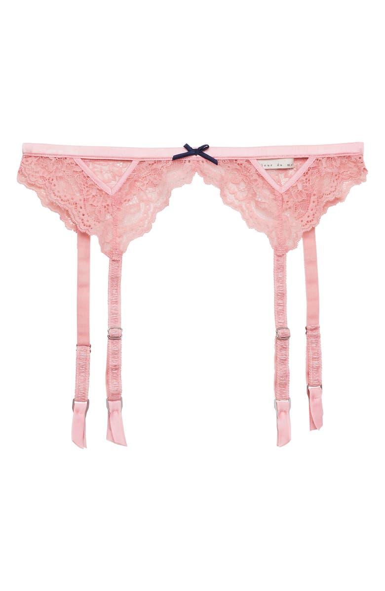 Fleur Du Mal Bianca Lace Garter Belt, Main, color, 