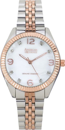 Idun MOP Dial 2 Tone Rocking Charm Watch main image 1