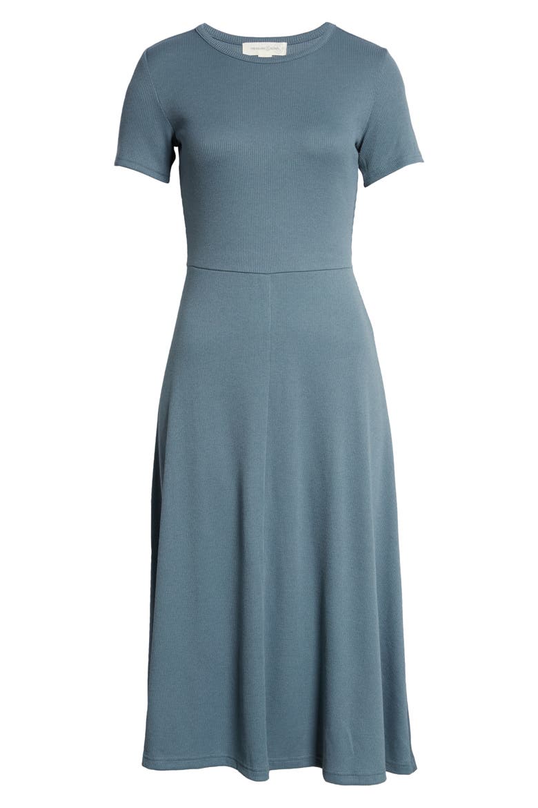 Ribbed Midi Dress, Alternate, color, BLUE WEATHER