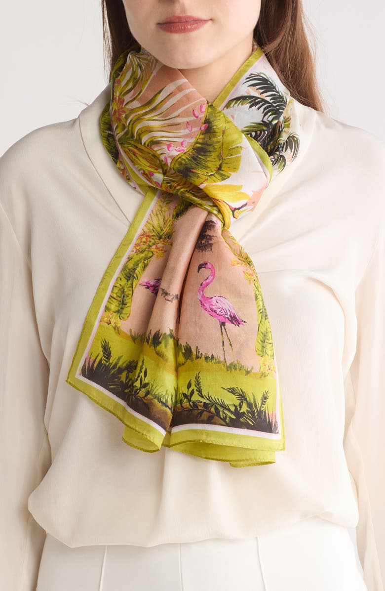 Vince Camuto Palm Beach Silk Scarf, Main, color, 