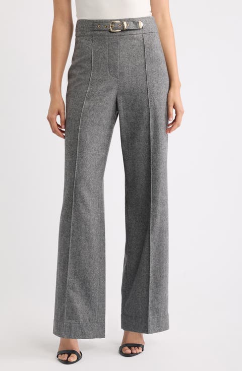 The Brenda Belt Detail High Waist Wide Leg Pants