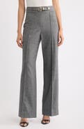 Elie Tahari The Brenda Belt Detail High Waist Wide Leg Pants