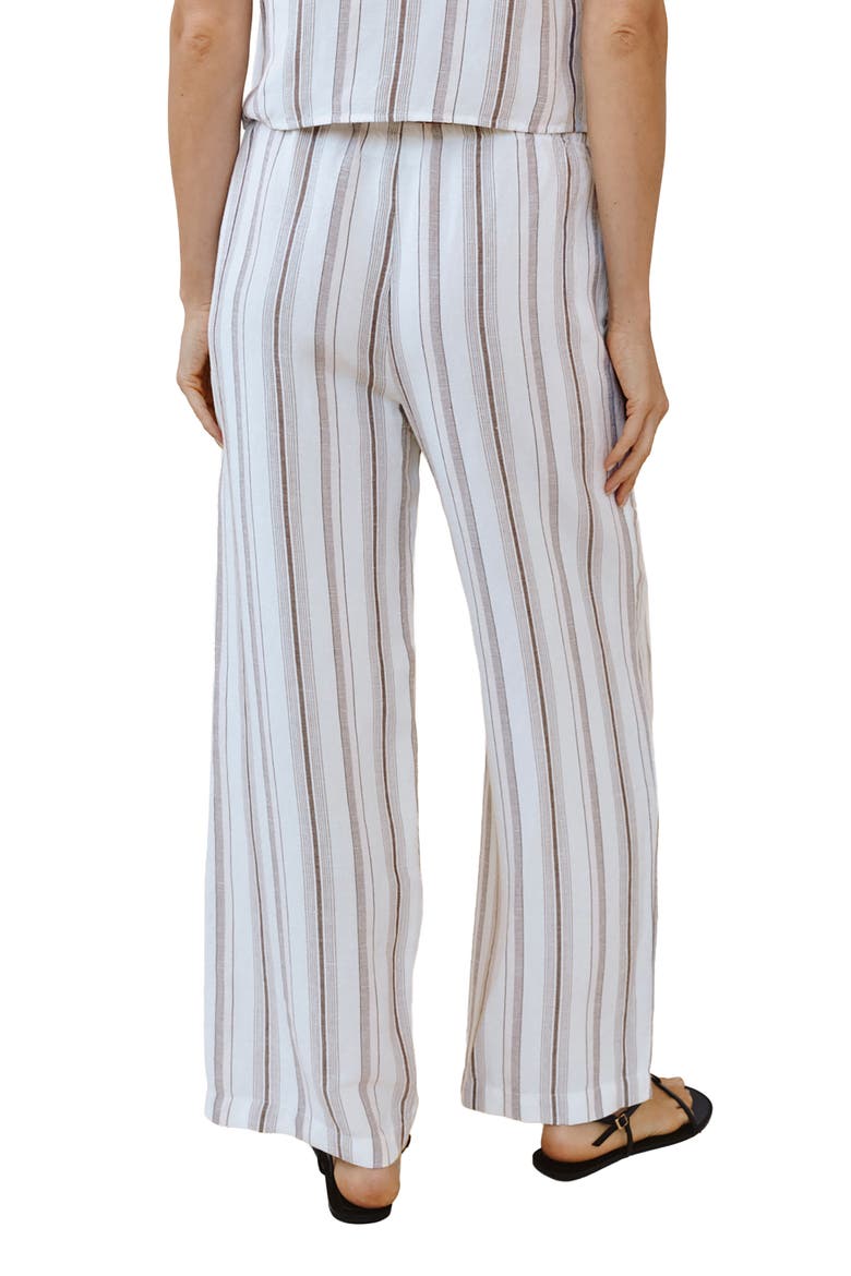 Beach Stripe Linen Blend Drawstring Pants, Alternate, color, ROSEWOOD STRIPE