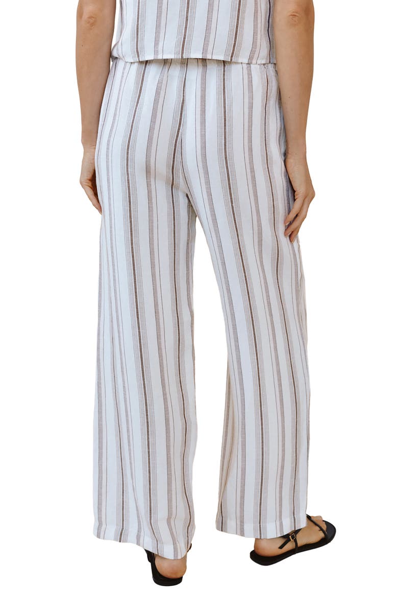 Bella Dahl Beach Stripe Linen Blend Drawstring Pants, Alternate, color, Rosewood Stripe