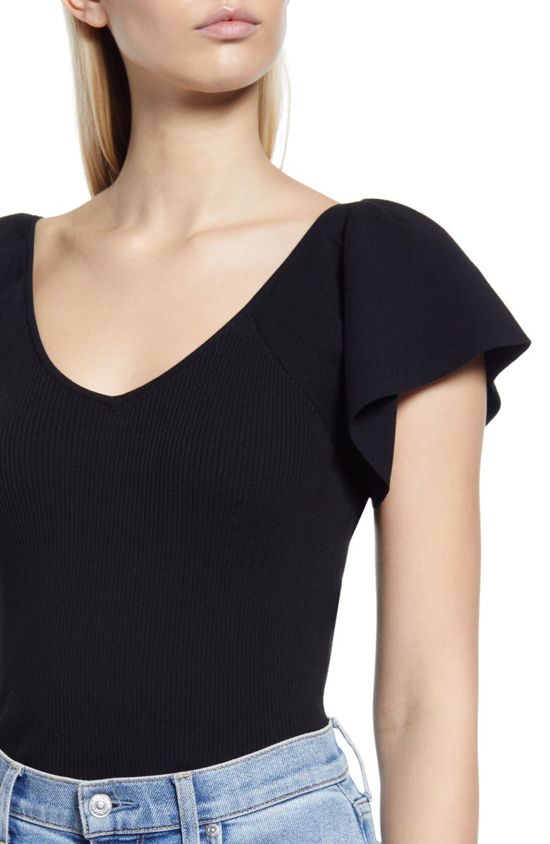 Halogen<sup>®</sup> Flutter Sleeve Rib Sweater, Alternate, color, 