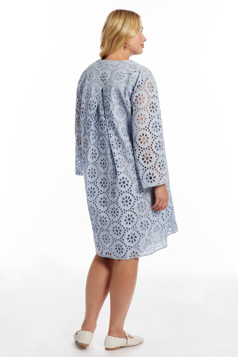 Eyelet Midi Shirtdress (plus), Alternate, color, ZEN BLUE