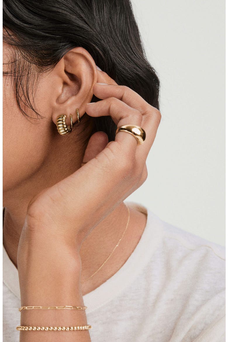 Bold Fluted Hoops, Alternate, color, 18k Gold Vermeil