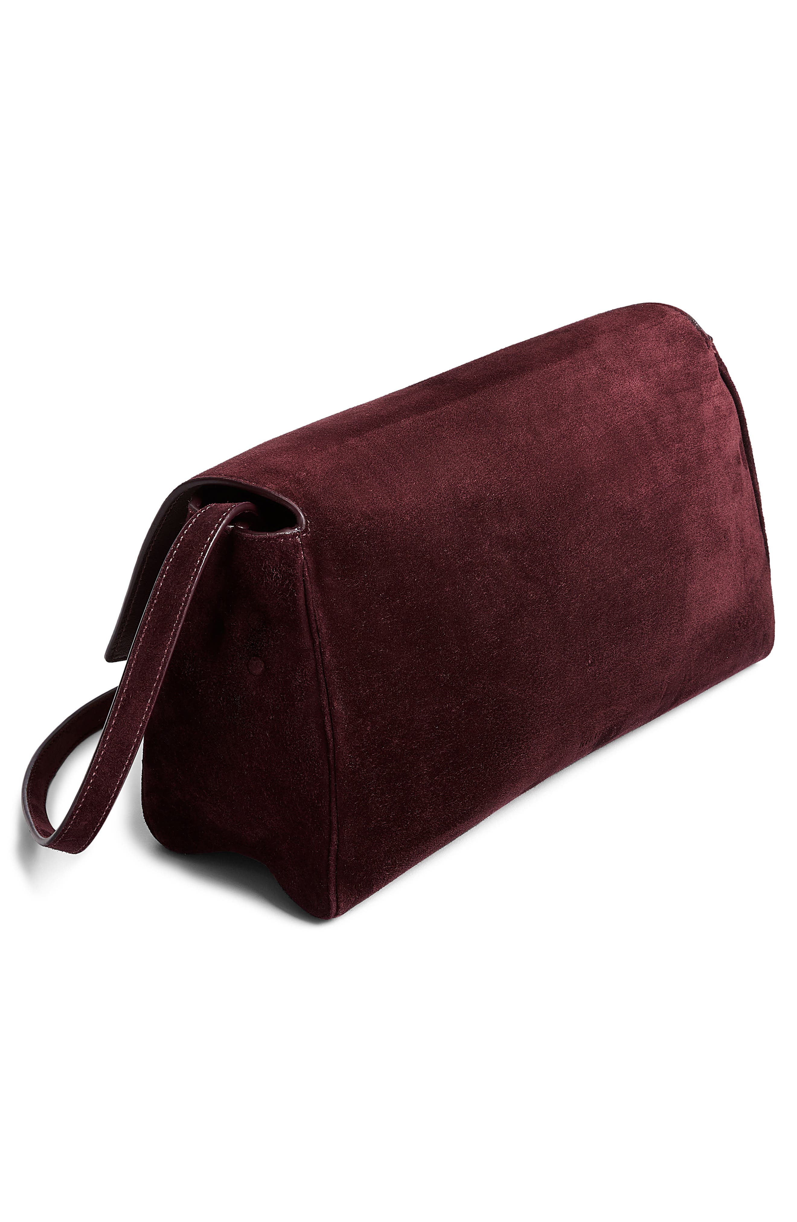 Khaite Audrey Suede Crossbody Bag, Alternate, color, Eggplant