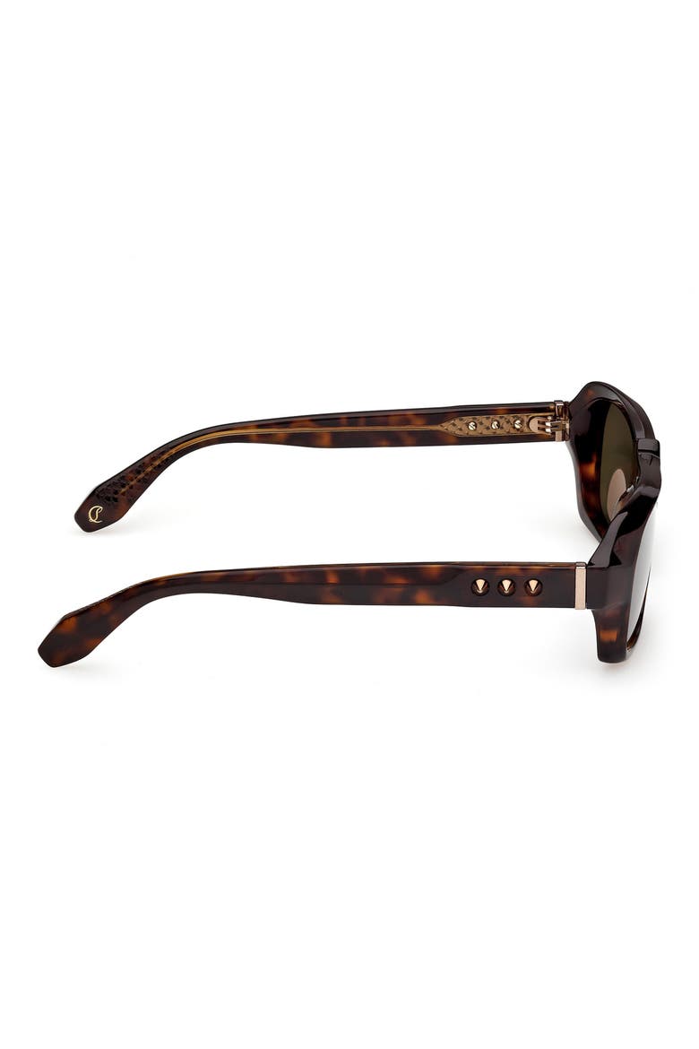 56mm Rectangular Sunglasses, Alternate, color, HAVANA GOLD / ZEISS BROWN RED