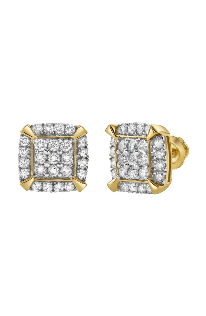 LuvMyJewelry Cuffs 14K Yellow Gold Diamond Stud Earrings - 0.96ct., Main, color, 14K Yellow Gold