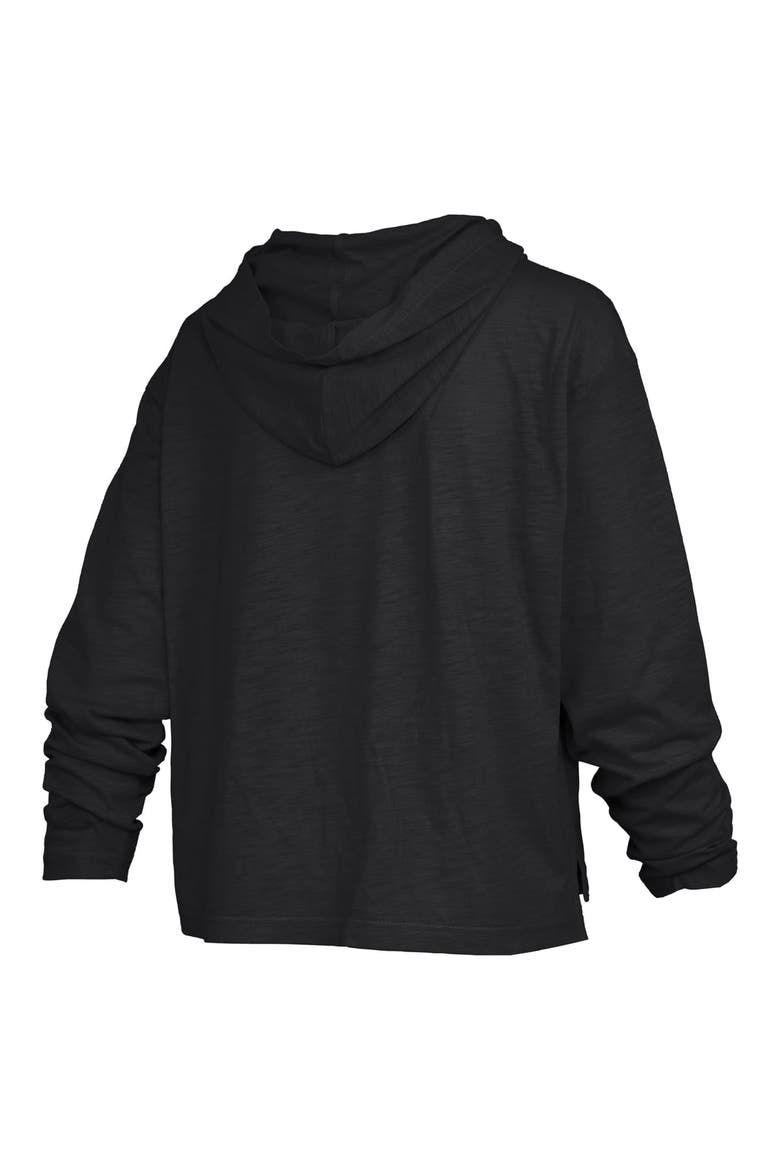 Women's Pressbox  Black Ohio State Buckeyes Castillo Slub Waist Length Long Sleeve Hooded T-Shirt, Alternate, color, Black