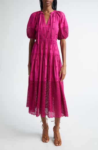 Ulla Johnson Nova Eyelet Puff Sleeve Dress