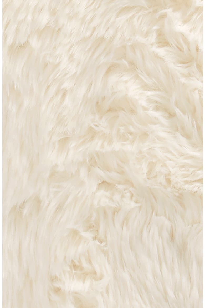 Shaggy Faux Fur Accent Pillow, Alternate, color, IVORY