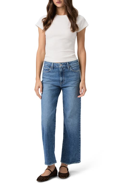 Paige Leenah High Waist Ankle Wide Leg Jeans In Blue