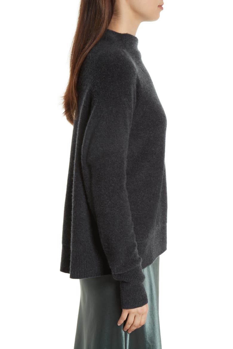 Cashmere Funnel Neck Pullover, Alternate, color, CARBON