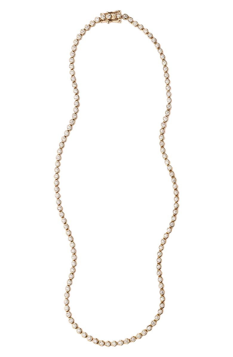 MADE BY MARY Poppy Cubic Zirconia Tennis Necklace, Main, color, Gold Vermeil